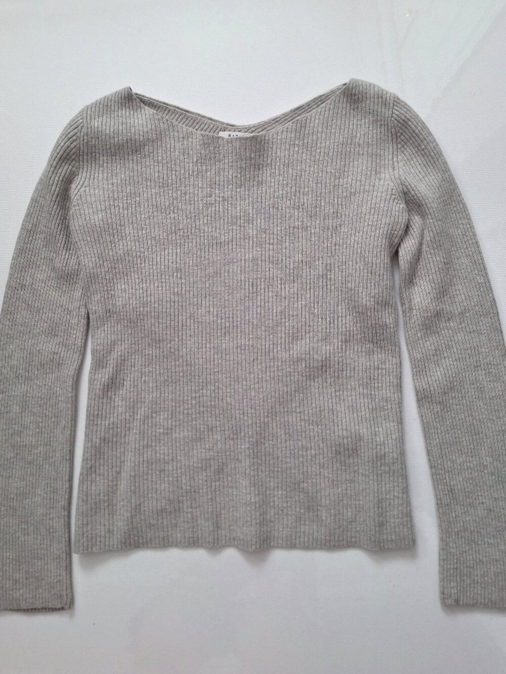 Babaton Wool Blend Grey Kitano Ribbed Sweater